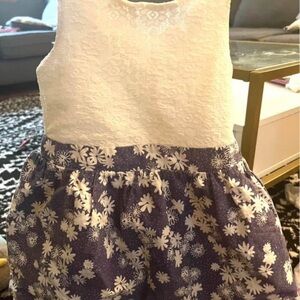 White and Purple Floral Dress